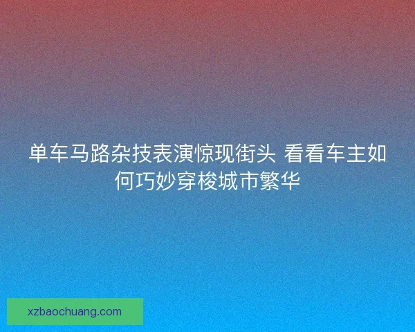 单车马路杂技表演惊现街头 看看车主如何巧妙穿梭城市繁华