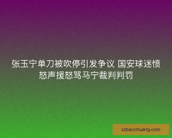 张玉宁单刀被吹停引发争议 国安球迷愤怒声援怒骂马宁裁判判罚