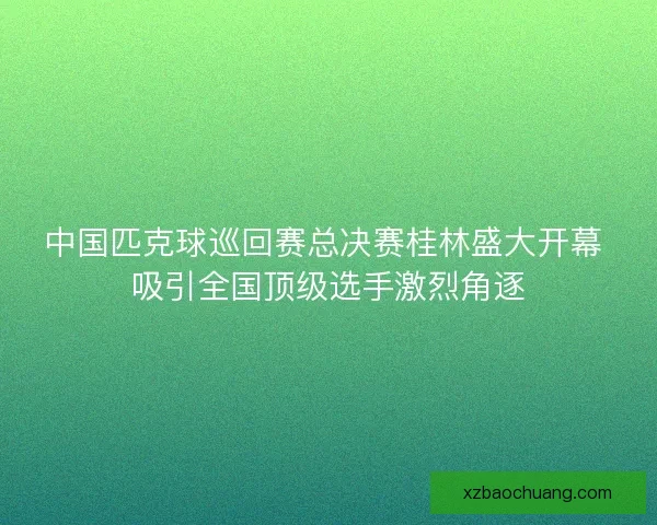 中国匹克球巡回赛总决赛桂林盛大开幕 吸引全国顶级选手激烈角逐